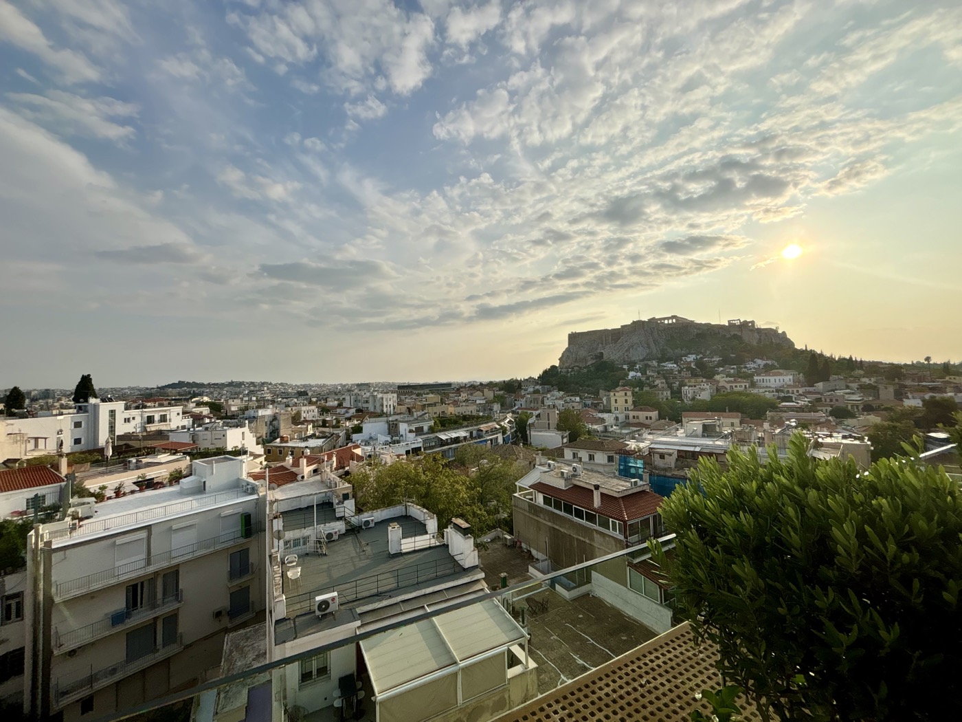 Athens rooftop view with the Acropolis visible