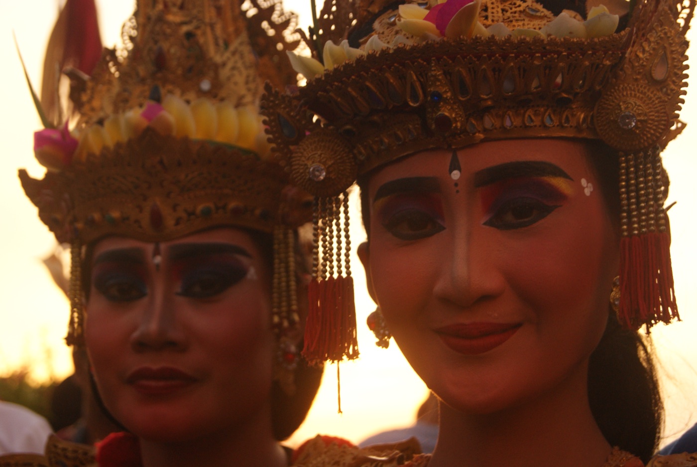 Kecak fire dance performers at Uluwatu Temple in Bali