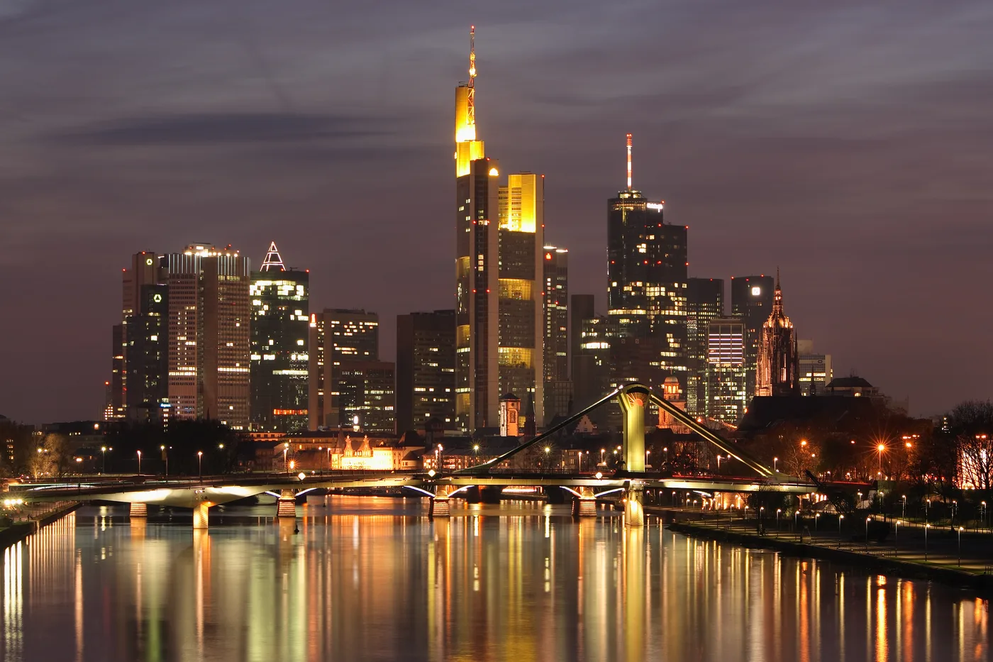 Frankfurt skyline from the river