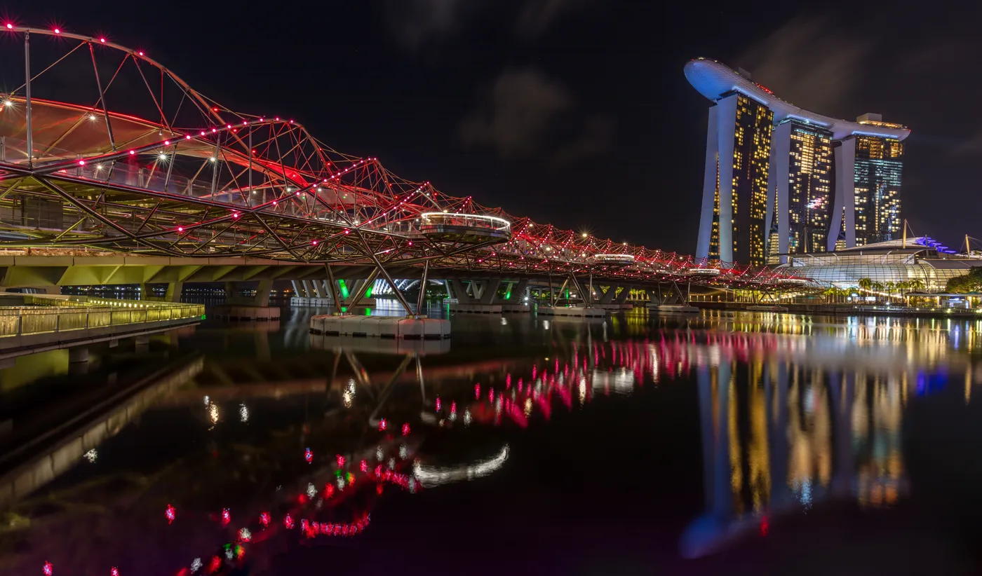 Helix Bridge in Marina Bay, Singapore