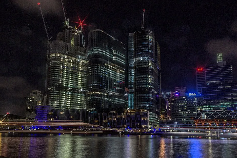 Barangaroo skyline at night in Sydney