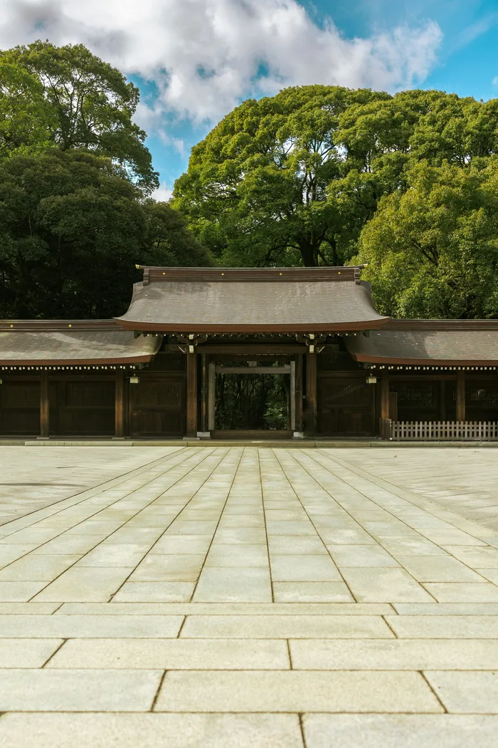 Meiji Jingu Shrine courtyard in Tokyo
