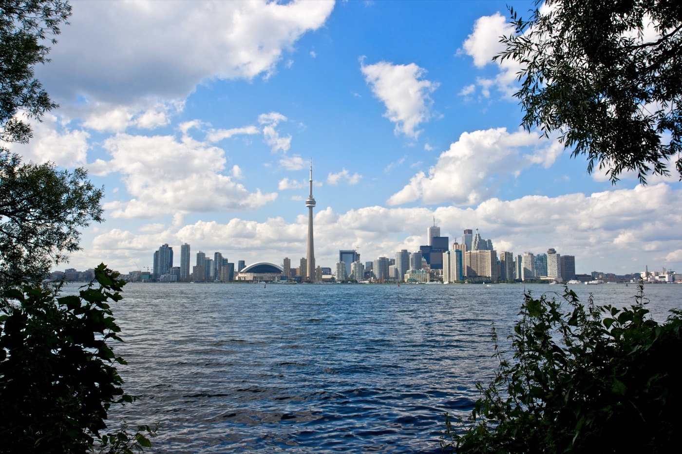 Toronto skyline viewed from the Toronto Islands across the water
